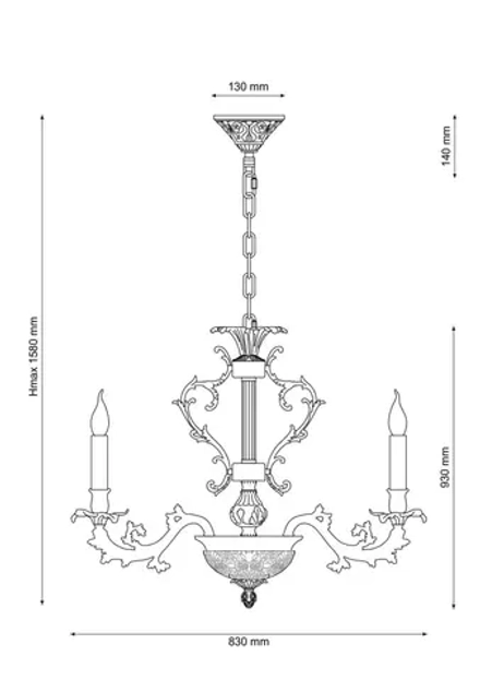 Люстра Lucia Tucci FIRENZE 1781.15.3 antique gold