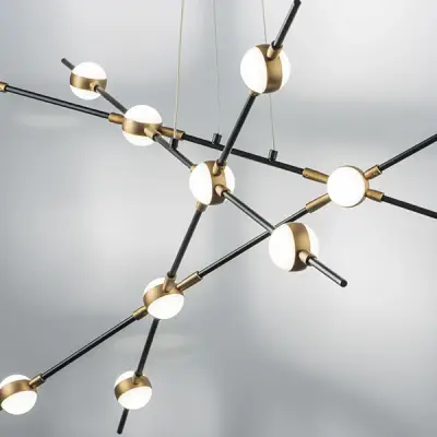 745247 Люстра BERGAMO LED 5Wх12 4800LM ЧЕРНЫЙ МАТОВЫЙ/ЗОЛОТО 4000K Lightstar