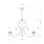 Люстра подвесная с хрусталем 3305/12 белый с золотом / прозрачный хрусталь, E14х12