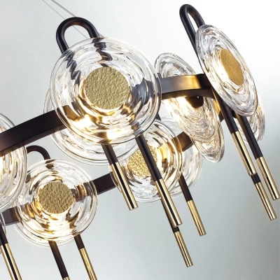 5407/92L MODERN ODL_EX25 101 черный/золото/металл/стекло Люстра LED 92W 3000K 8990Лм MAGNET
