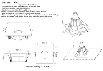 Светильник встраиваемый Crystal Lux CLT 003C1 WH 1400/161