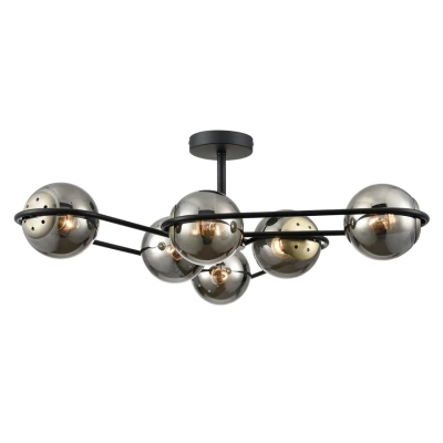 8060/6C COMFI LN24 черный/дымчатый металл/стекло Люстра потолочная E27 6*60W 220V CAMILIE