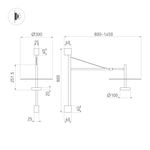 Светильник SP-CAMPANA-WALL-L1450-9W Warm3000 (BK, 130 deg, 230V, TELESCOPIC) (Arlight, IP20 Металл, 5 лет)