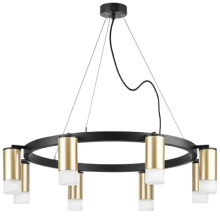 LR0184081 Люстра RULLO 8х50W GU10 ЧЕРНЫЙ/ЗОЛОТО (571018+214440-8+202431-8)