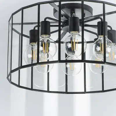 798287 Люстра GENNI 8х40W E27 ЧЕРНЫЙ МАТОВЫЙ/ПРОЗРАЧНЫЙ Lightstar