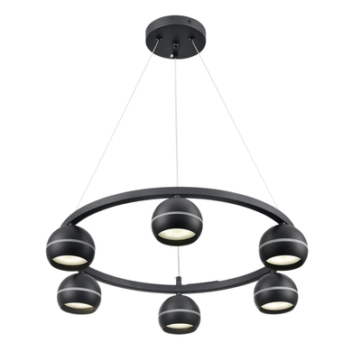 8242/6 COMFI LN26 245 черный металл Светильник подвесной LED GX53 6*7W 220V LUAZANA