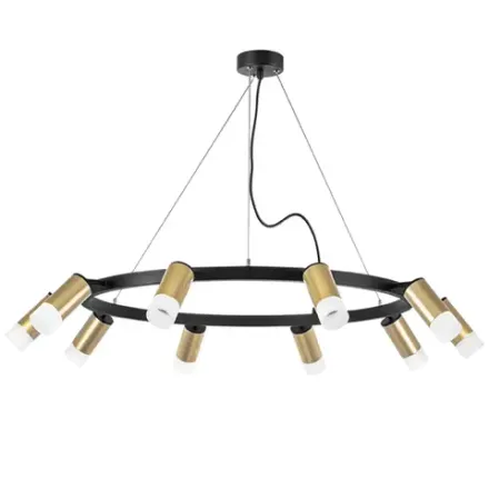 LR0204001 Люстра RULLO 10х50W GU10 ЧЕРНЫЙ/ЗОЛОТО (571020+214440-10+202431-10)