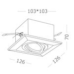 ST250.558.01 Св-к встр. Черный, Белый GU10 1*50W  IP20 L126xW126xH70 220V Без ламп