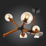 SLE109402-08 Люстра потолочная Черный, Темное дерево/Прозрачный, Янтарный E27 8*60W