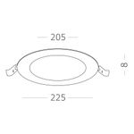ST209.548.18 Св-к встр. Белый LED 1*18W 4000K 1 350Lm Ra80 110° IP20 D225xH8 90-265V