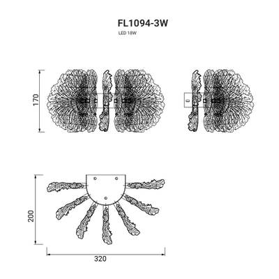 Бра Marine FL1094-3W, LED