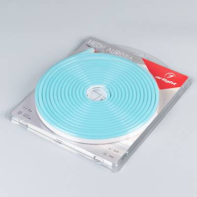 Лента герметичная AURORA-PS-A120-12x6mm 24V Azure (10 W/m, IP65, 2835, 5m) (Arlight, Силикон)