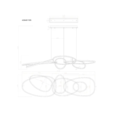 Подвесная люстра Arte Lamp ORACLE A2964SP-75PB, 1хLED