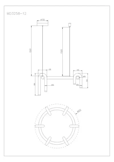 Подвесная люстра Arte Lamp WARHOL A3258LM-30BK, 1хLED