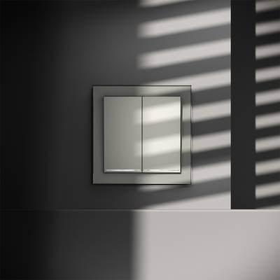 VLS020405 Проходной переключатель встраиваемый VOLTUM S70 двухклавишный с подсветкой 10А, (сталь) (ТМ Maytoni)