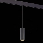 ST357.433.06 Магнитный трековый светильник подвесной ZOOM Черный LED 1*6W 3000K 667Lm Ra>80 10-60° IP20 D60xH120 48V