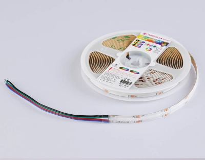Светодиодная лента GS4951 COB 576Led/ 14W m/ 24V IP20 RGB/ 5m*10mm*3mm кратность резки 31.25mm (4 конт.)