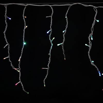 A-056R RGB светодиодная гирлянда "бахрома" 5x0.6м 180LED белый провод влагозащищен.