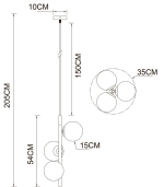 Подвесной светильник Arte Lamp ALCOR A2224SP-3BK, 3хE14