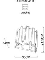 Настенный светильник Arte Lamp AMBER A1028AP-2BK, 2хE14