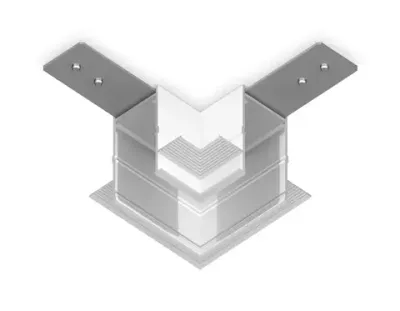 Коннектор угловой для встраиваемого шинопровода под ГКЛ 12,6мм Magnetic 220V GL1039 WH белый 80*80*47 (соединители в комплекте)