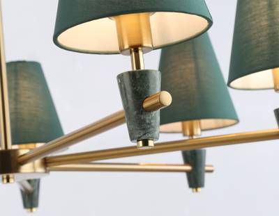 Светильник на штанге LH75053/7 BS/GN латунь/зеленый E14*7 max 40W D840*580