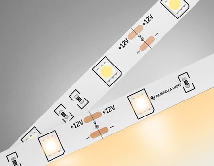 Светодиодная лента GS1801 5050 30Led/ 7.2W m/ 12V IP20 3000K/ 5000*10*1.87mm/ кратность резки 100mm (2 конт.)