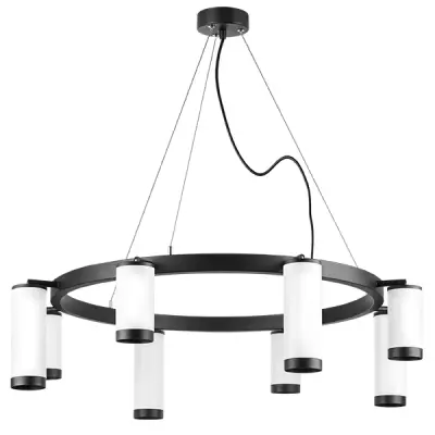 LR01836486440 Люстра RULLO 8х50W GU10 ЧЕРНЫЙ/БЕЛЫЙ (571018+214436-4+214486-4+203437-8)