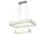 Подвесная светодиодная люстра с хрусталем TR5005/2 CH/CL хром/прозрачный 90W 3000K/4200K/6400K 600*400*950 (Без ПДУ)