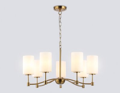 Светильник подвесной LH56053/7 BS/FR латунь/белый матовый E14*7 max 40W D680*950