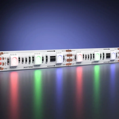 Светодиодная лента 12В 5050 14,4Вт/м 5м IP65 Адресная (SPI) Цветная (RGB) 201243. TM Maytoni