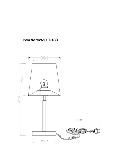 Декоративная настольная лампа Arte Lamp RODOS A2589LT-1SS, 1хE27