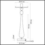 4889/1T STANDING ODL_EX22 189 золотой/зеленый/стекло База для высокой лампы E27 1*60W TOWER