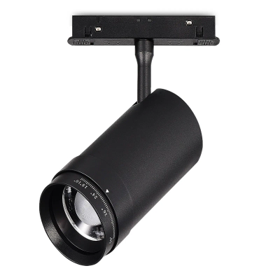 ST357.436.20 Магнитный трековый светильник ZOOM Черный LED 1*20W 3000K Lm Ra90 10-55° IP20 D60xH170 48VV