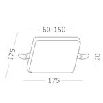 ST700.048.22 Св-к встр. Белый LED 1*22W 4000K 1 890Lm Ra80 120° IP20 L175xW175xH20 85-265V
