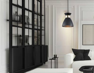 Светильник подвесной TR8468 BK/FGD черный/золото E27 max 60W D130*1000