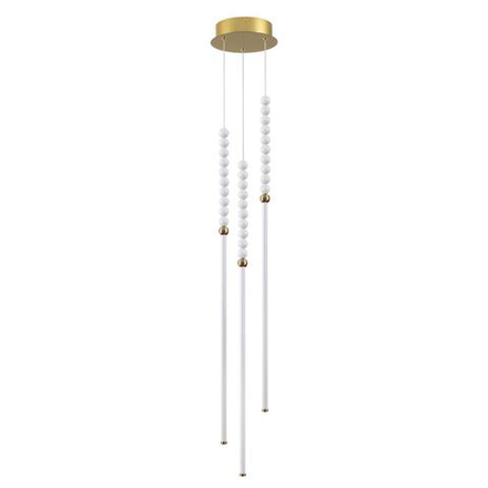 6639/33L HIGHTECH ODL24 225 металл/античная бронза/белые бусы из акрила Подвесной светильник IP 20 LED 33W 3500K 220V MONELLA