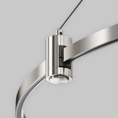 Подвесной набор с основанием под блок питания для круглого шинопровода Flarity платина, TRA154SW-BB-R-PT. TM Maytoni