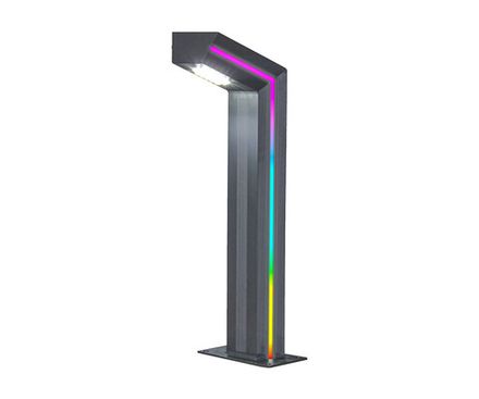 09207-F(220V),16(RGB) Светильник уличный Такоми серый 220V w15*7,5 h80 Led 10W (4000K) c пультом ДУ, Декоративная подсветка RGB.