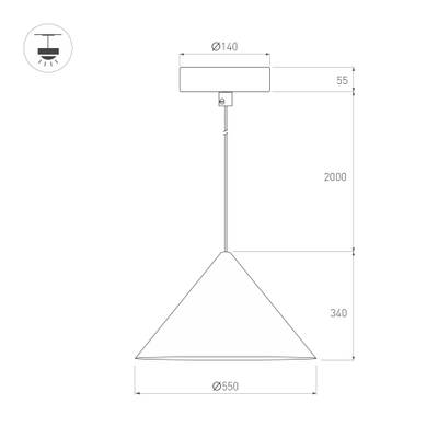 Светильник SP-MAKOTO-R550-14W Warm2700 (BK, 36 deg, 230V, TRIAC) (Arlight, IP20 Металл, 3 года)