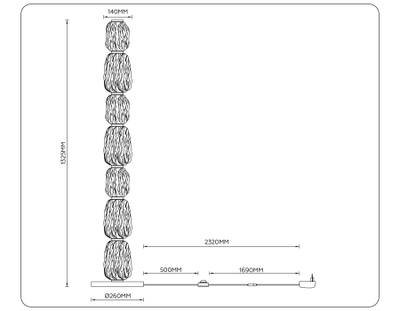 Светильник светодиодный напольный LH30112 SB/TI бронза/янтарь 35W 3000K D260*1325