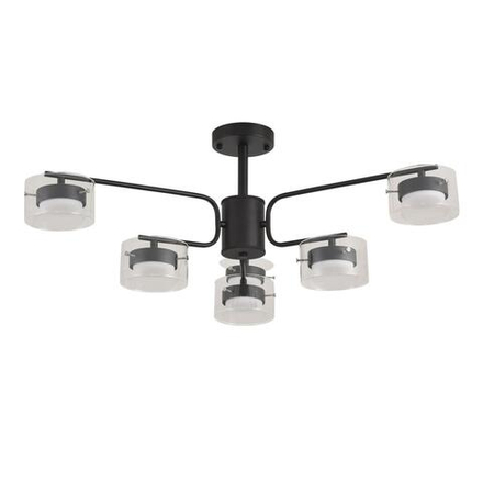 8349/6C COMFI LN26 232 черный/прозрачный, металл/стекло Светильник потолочный LED GX53 6*7W 220V NATALINA