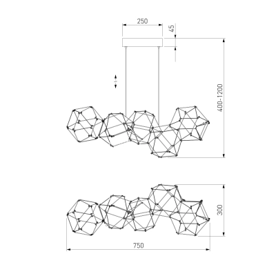 Подвесной светильник 90168/5 медь, LED