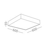 ST608.532.96 Светильник потолочный Белый LED 1*96W 3000K 8 640Lm Ra&gt;90 120° IP20 L600xW600xH55 220V