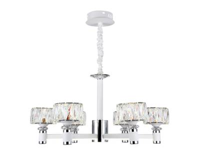 Подвесная светодиодная люстра TR4518/6 WH/CH белый/хром 120W D730*370 (Без ПДУ)