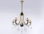 Подвесная люстра с хрусталем TR4952/5 BK/GD/CL черный/золото/прозрачный E14*5 max 40W D620*670