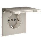 VLS000803 Накладка для розетки с заземлением, защитными шторками и крышкой, S70 (кашемир). (ТМ Maytoni)