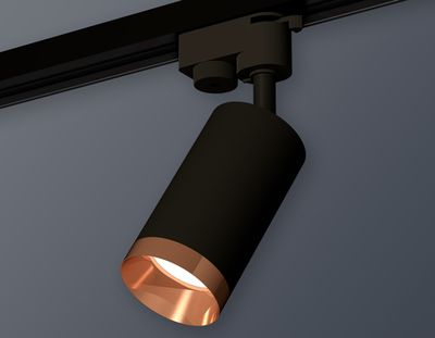 Комплект трекового светильника XT6323065 SBK/PPG черный песок/золото розовое полированное MR16 GU5.3 (A2521, C6323, N6135)