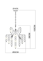 Подвесная люстра Arte Lamp PIPIRIMA A4089LM-6AB, 6хE14