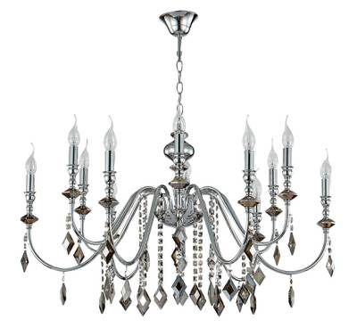 Люстра Crystal Lux MERCEDES SP6+6 CHROME/SMOKE 0950/312